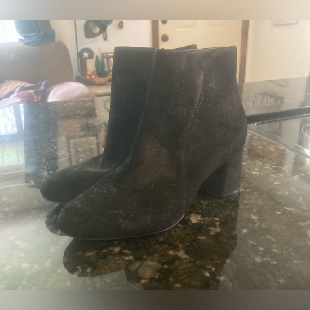 INC International Concepts Dark Suede Ankle Booties